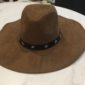 Faux leather brown cowboy Coachella hat